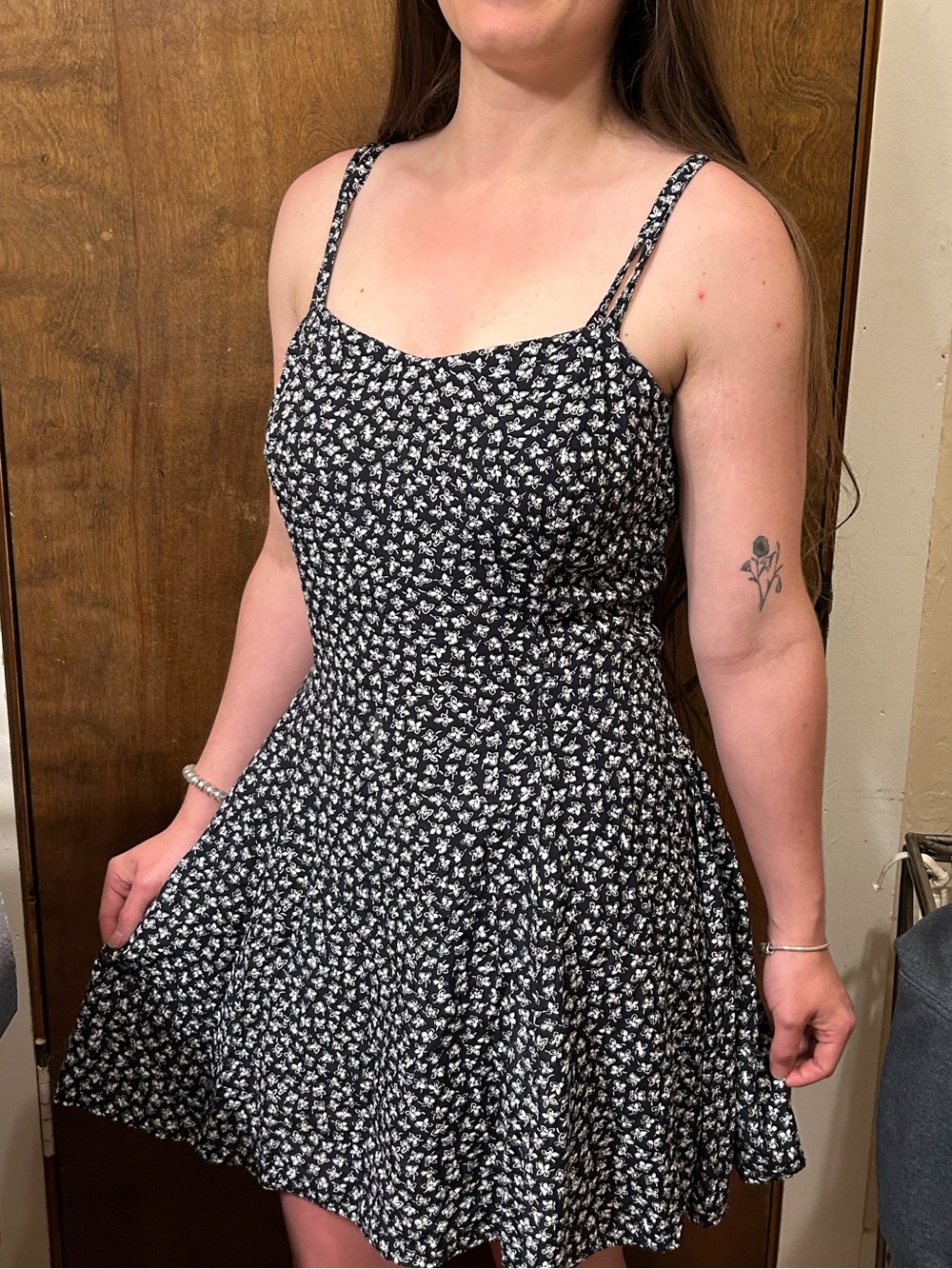 Vintage All that Jazz Black and White Floral Mini Dress